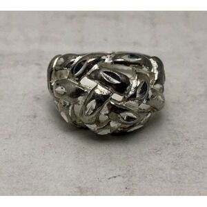 925 Sterling Silver Domed Woven Celtic Knot Ring Size 6.75 Heavy 9.1g